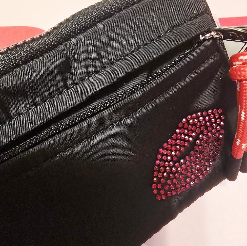 PINK VS Zip Card Holder Keychain. Black. - Picture 5 of 9